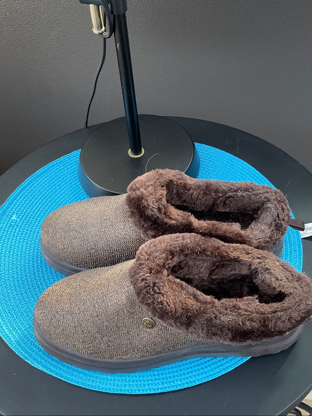 BOBS from Skechers Brown Faux-Fur Lined Slip-On Slippers